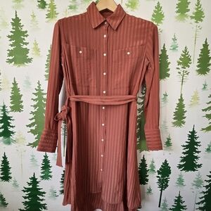 long sleeve flowy cocktail dresses Pleated Long A-Line Formal Dress with Bell Sleeves Rose Gold / 10